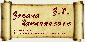 Zorana Mandrašević vizit kartica